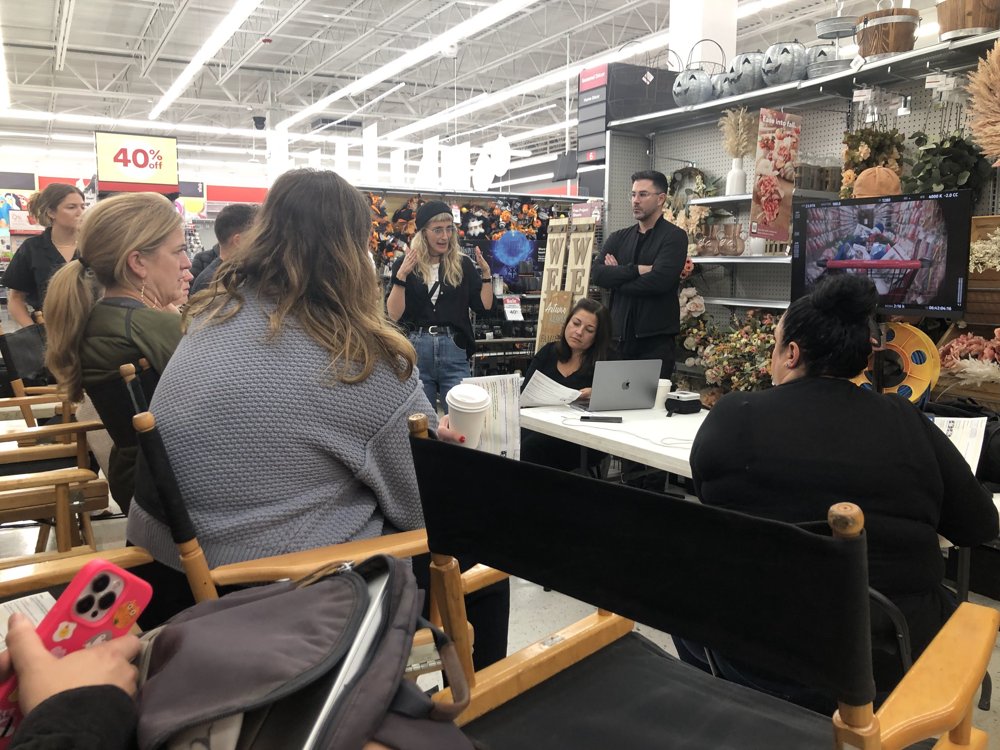 Behind the scenes: director briefing crew and clients in-store