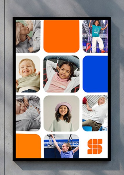 Sky Zone in-park poster grid of kids playing